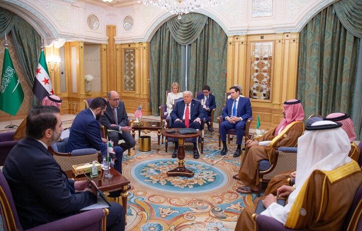 فیلم دیدار ترامپ و احمد الشرع در ریاض