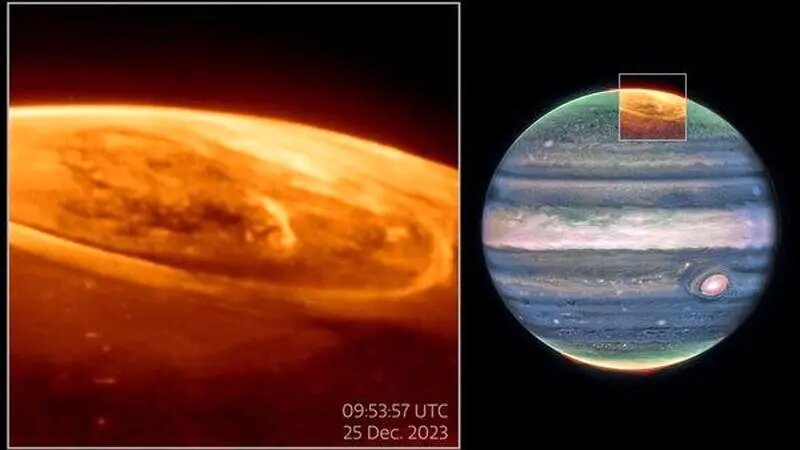 دیده شدن شفق قطبی در مشتری! | عکس