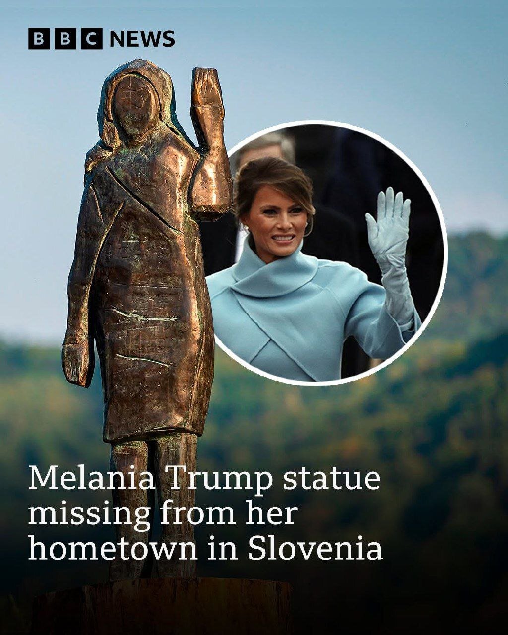 مجسمه ملانیا ترامپ ناپدید شد | تصاویر