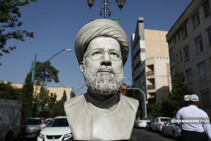 رونمایی سردیس شهید رئیسی در میدان پاستور تهران