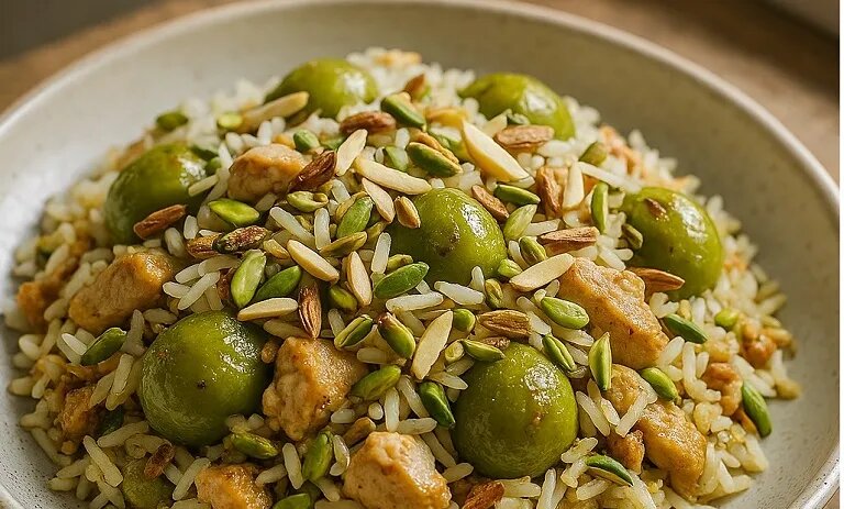 گوجه سبز پلو؛ یه غذای مجلسی جدید و ارزون