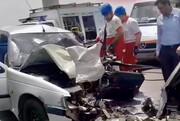 (۱۸+) تصادف شاخ به شاخ در جاده سروان به خاش (هشدار صحنه بسیار دلخراش)
