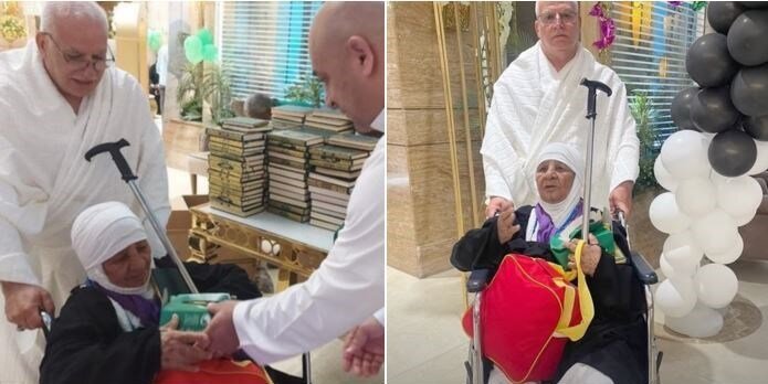 ننه سومبوک ۱۰۹ ساله در حج ۲۰۲۵ + تصاویر | این زن مسن‌ترین زائر حج امسال است