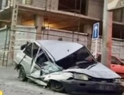 لحظه ترسناک سقوط جرثقیل بر روی پراید + فیلم
