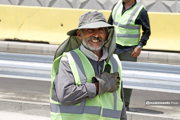 آسفالت کاری در اتوبان شهید خرازی