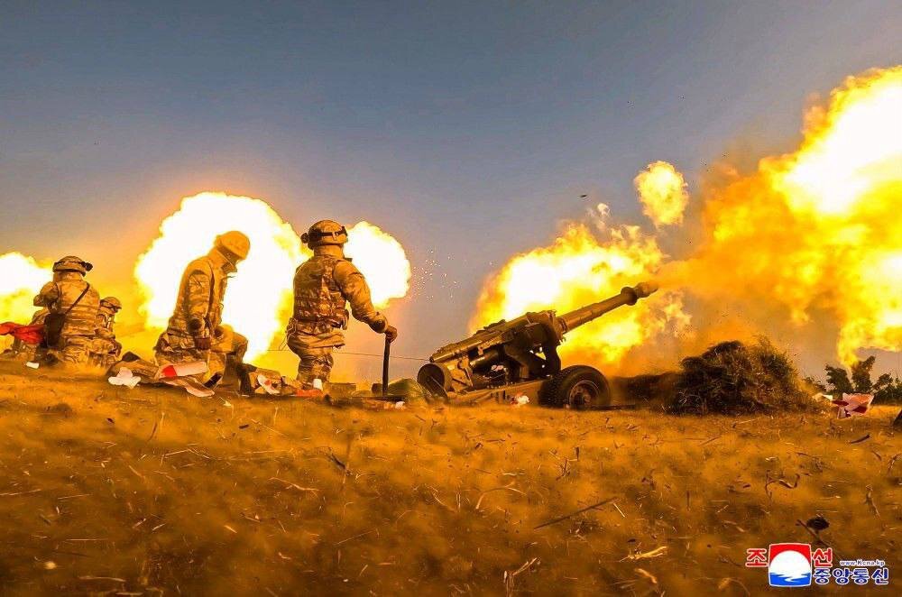 رزمایش توپخانه کیم جونگ اون کره شمالی