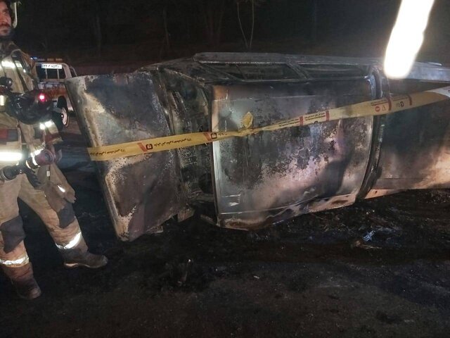 مرگ هولناک کودک ۱۰ ساله در خودرو شعلهور + عکس