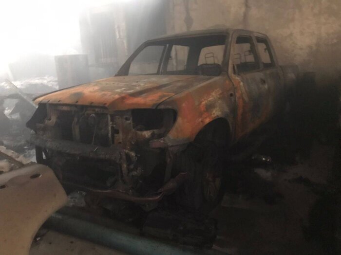 آتش در انبار لوازم یدکی خودرو در جاده قدیم کرج | تصاویر