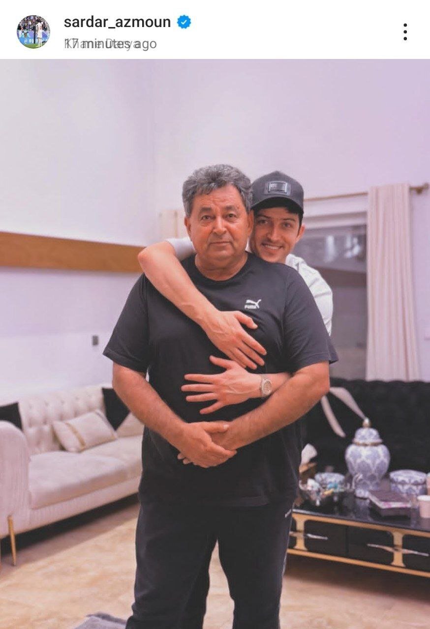 عکس احساسی از سردار آزمون در کنار پدرش | عکس