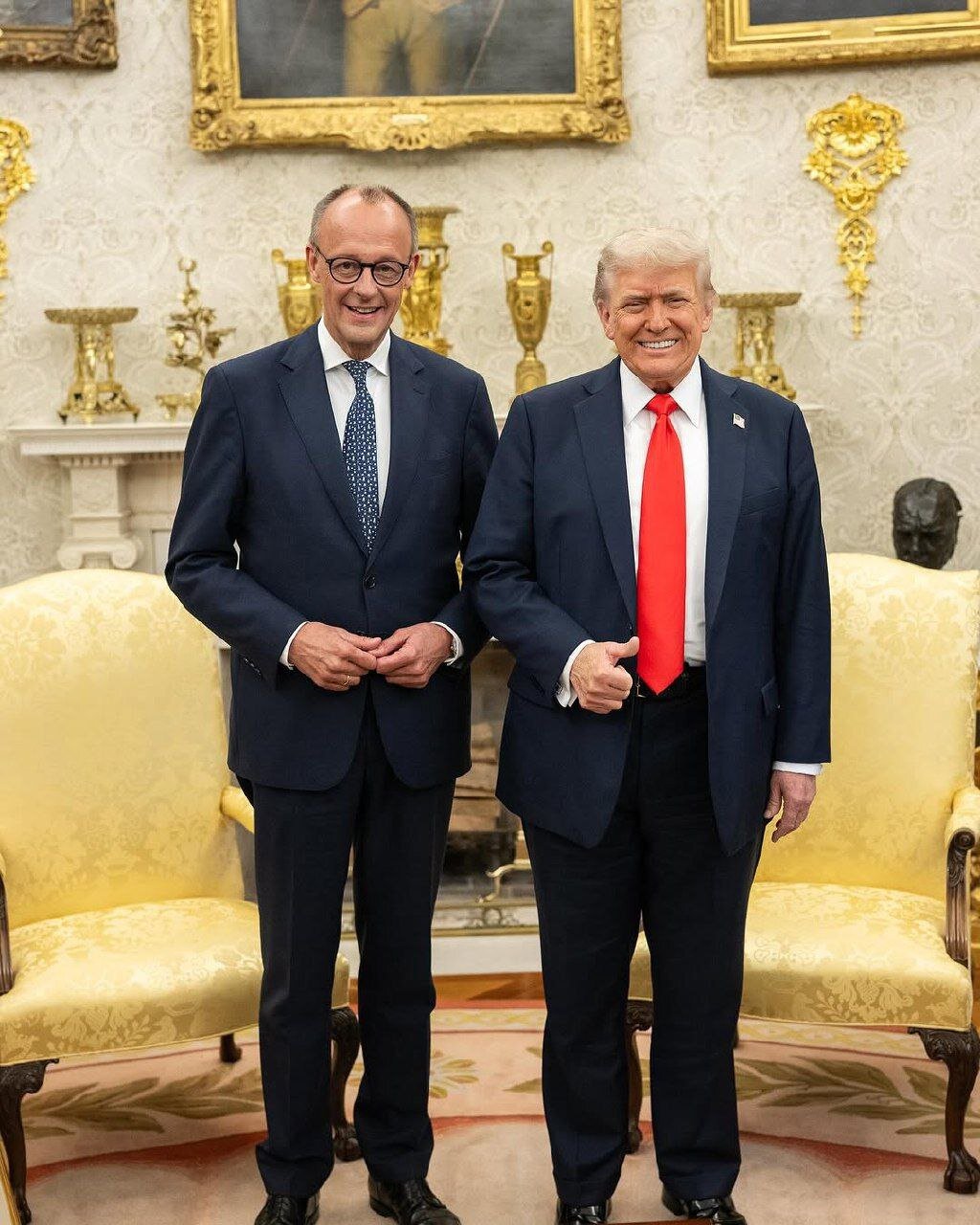 تصاویری از دیدار ترامپ و صدراعظم آلمان در کاخ سفید