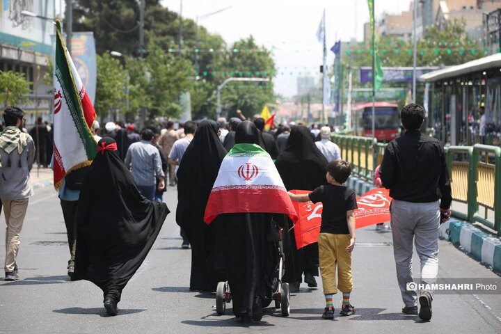 تجمع مردم تهران علیه تهاجم رژیم صهیونیستی به ایران