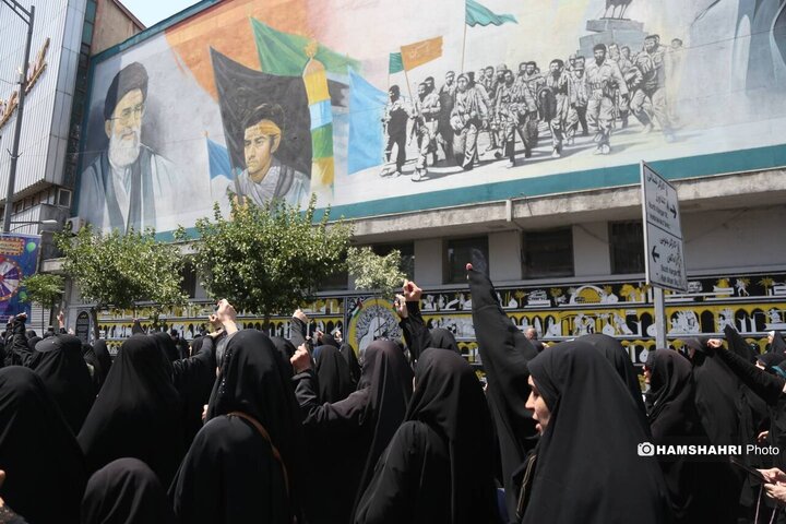 تجمع مردم تهران علیه تهاجم رژیم صهیونیستی به ایران