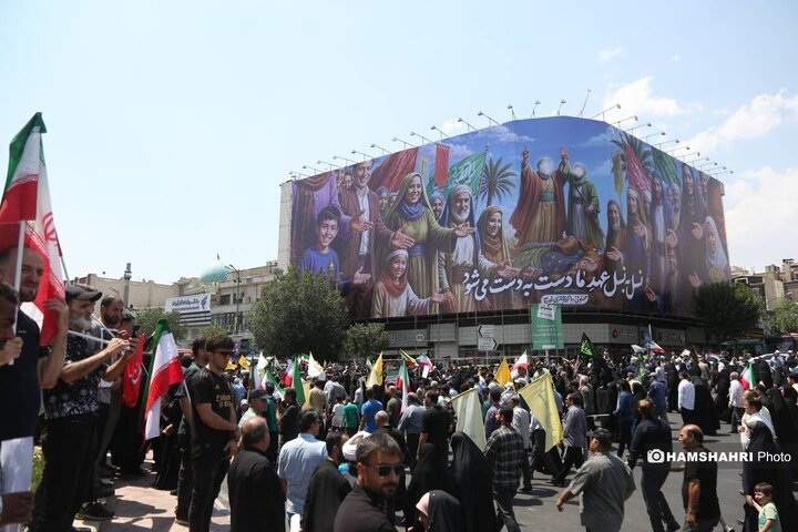 تجمع مردم تهران علیه تهاجم رژیم صهیونیستی به ایران