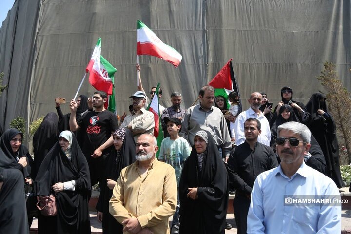 تجمع مردم تهران علیه تهاجم رژیم صهیونیستی به ایران