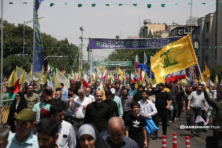 تجمع مردم تهران علیه تهاجم رژیم صهیونیستی به ایران