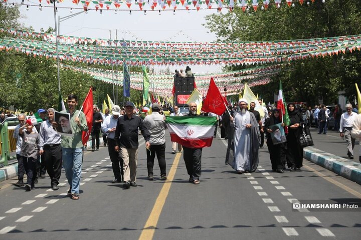 تجمع مردم تهران علیه تهاجم رژیم صهیونیستی به ایران