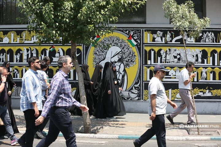 تجمع مردم تهران علیه تهاجم رژیم صهیونیستی به ایران