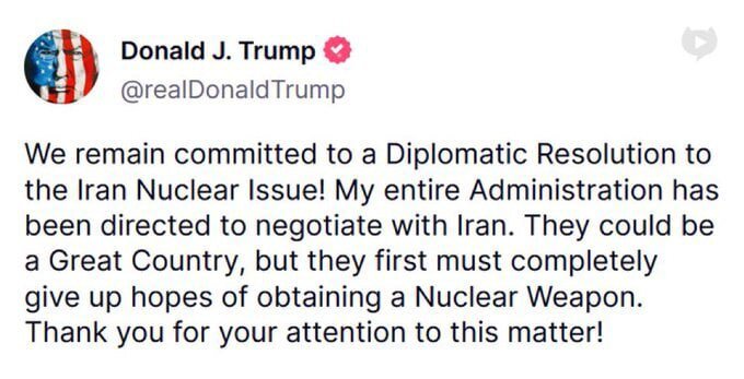 توییت جدید دونالد ترامپ درباره ایران