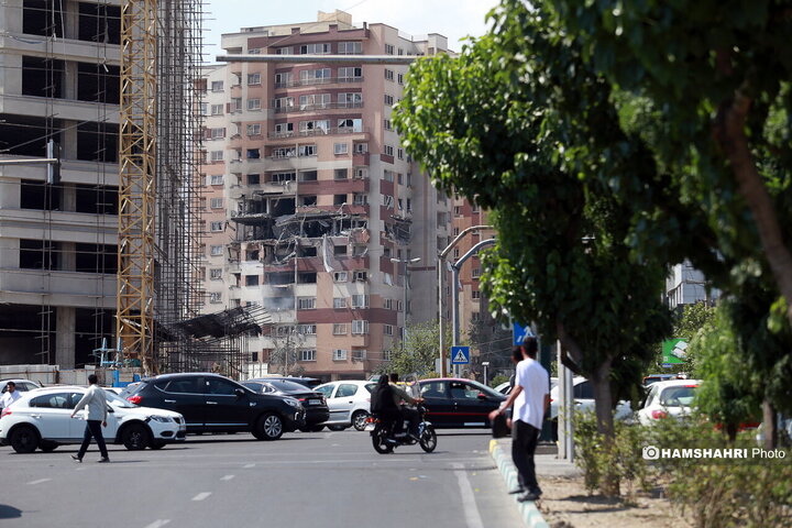 تصاویر ساختمان های بمباران شده در تهران توسط اسرائیل