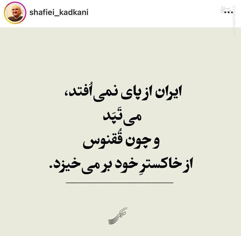 واکنش شفیعی کدکنی به حملات اسرائیل + عکس