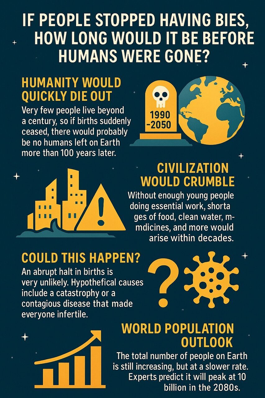 اگر دیگر هیچ نوزادی متولد نشود، نسل بشر چند سال دوام میآورد؟