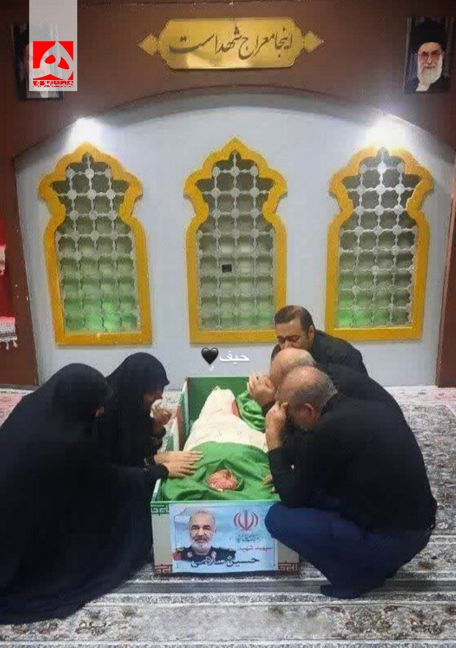 اولین تصویر از پیکر سردار شهید سلامی فرمانده کل سپاه در معراج شهدا