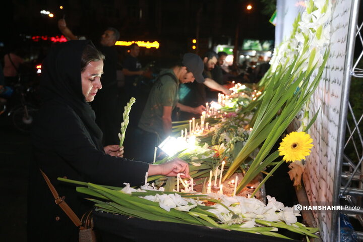استقبال مردم از یادبود شهدای حوادث اخیر در میدان جمهوری اسلامی