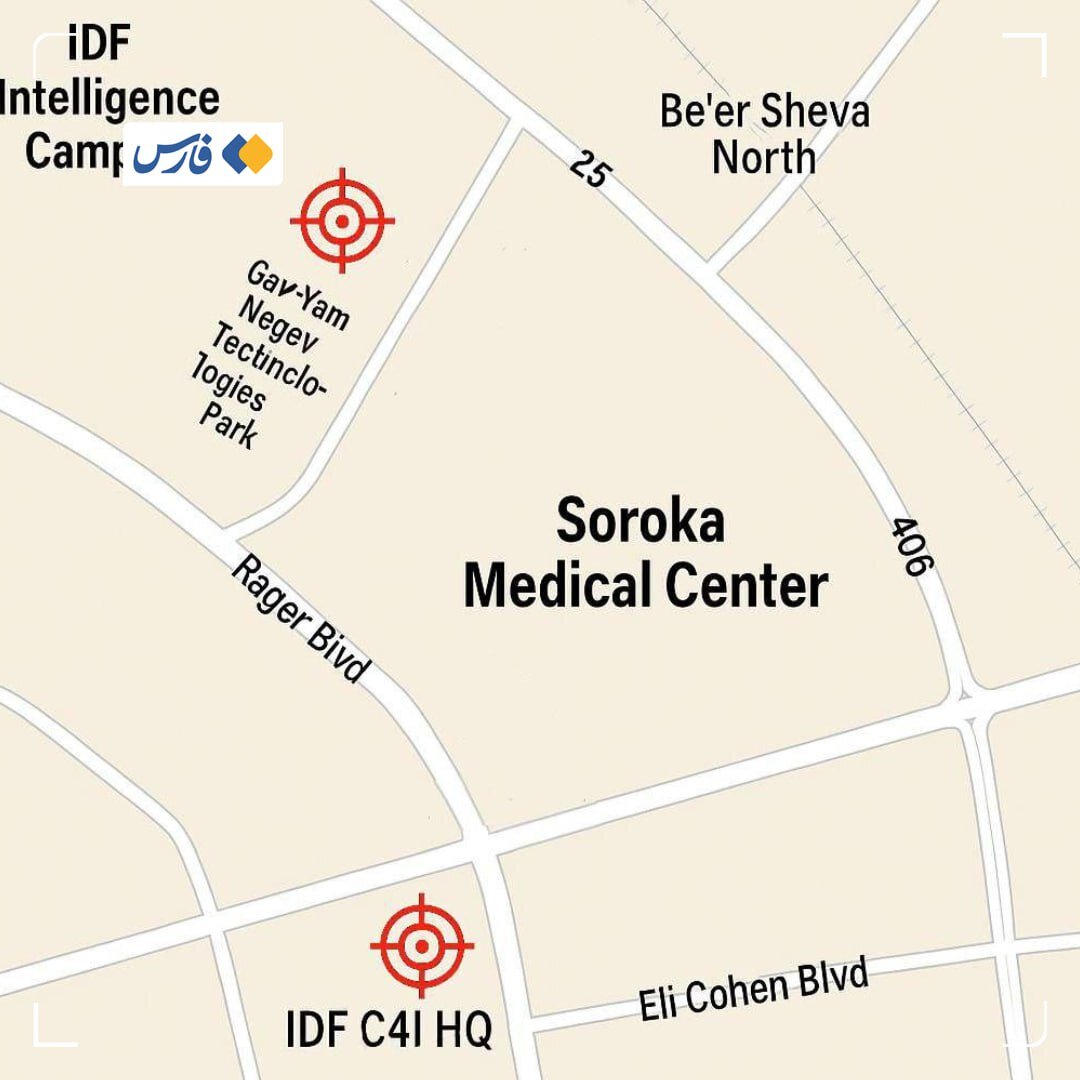 موقعیت دقیق اصابت موشکهای سپاه در تلآویو