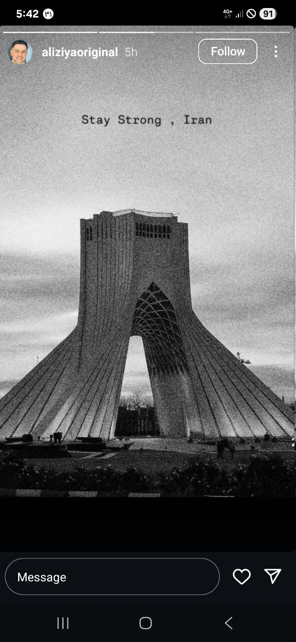 پست جدید محمدرضا گلزار و علی ضیا در واکنش به حملات اسرائیل + عکس | با چشمانی اشکبار، قول میدهیم...