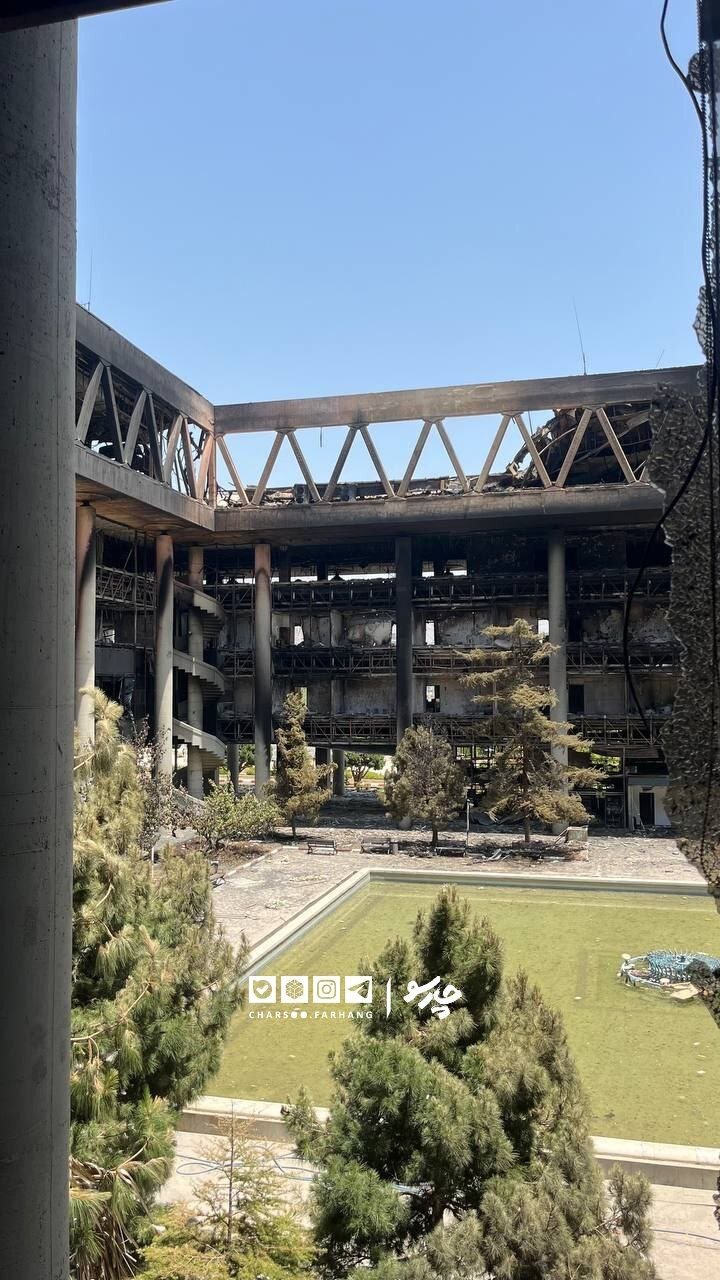 واضح ترین تصاویر از ساختمان صداوسیما بعد از حمله اسرائیل + تصاویر