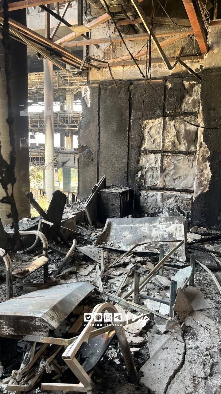 واضح ترین تصاویر از ساختمان صداوسیما بعد از حمله اسرائیل + تصاویر