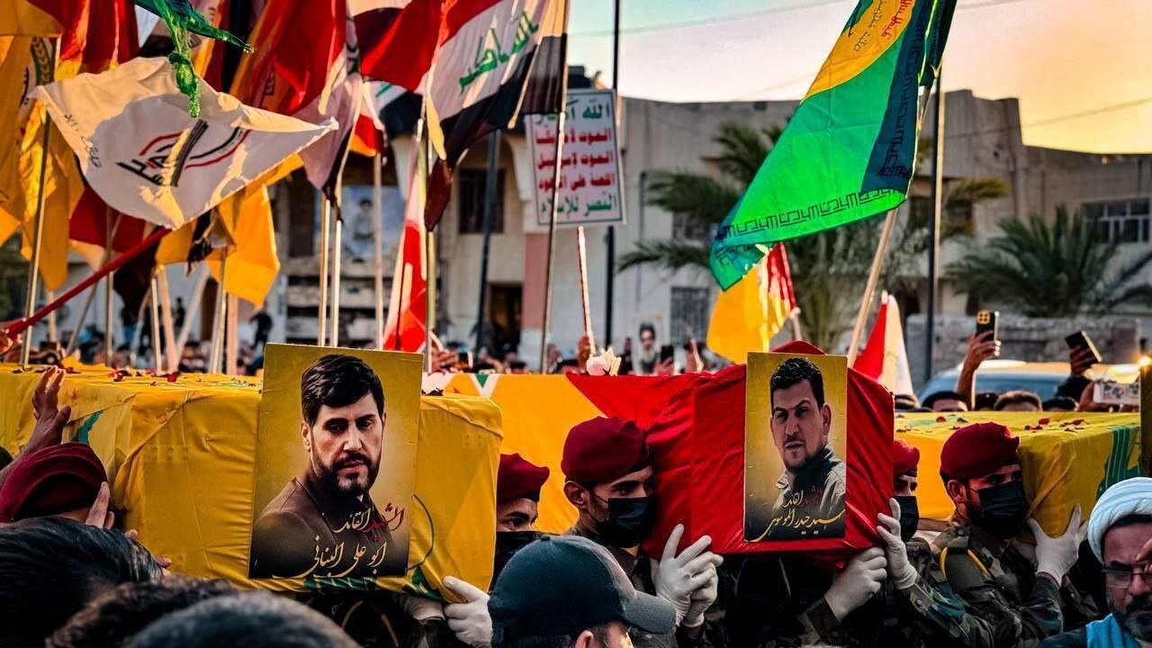 تصاویری از مراسم تشییع حاج ابوعلی الخلیل سرتیم حفاظت سید حسن نصرالله