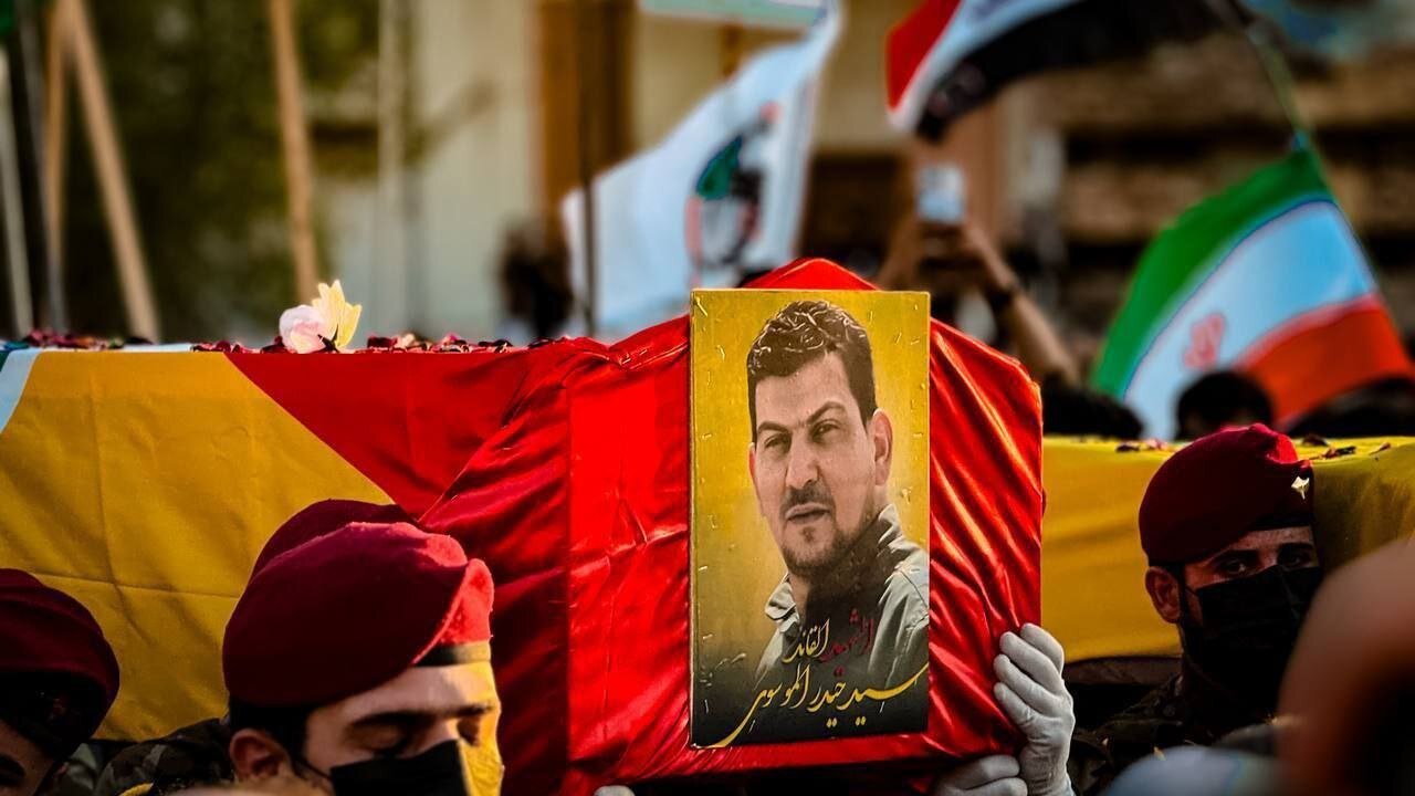 تصاویری از مراسم تشییع حاج ابوعلی الخلیل سرتیم حفاظت سید حسن نصرالله