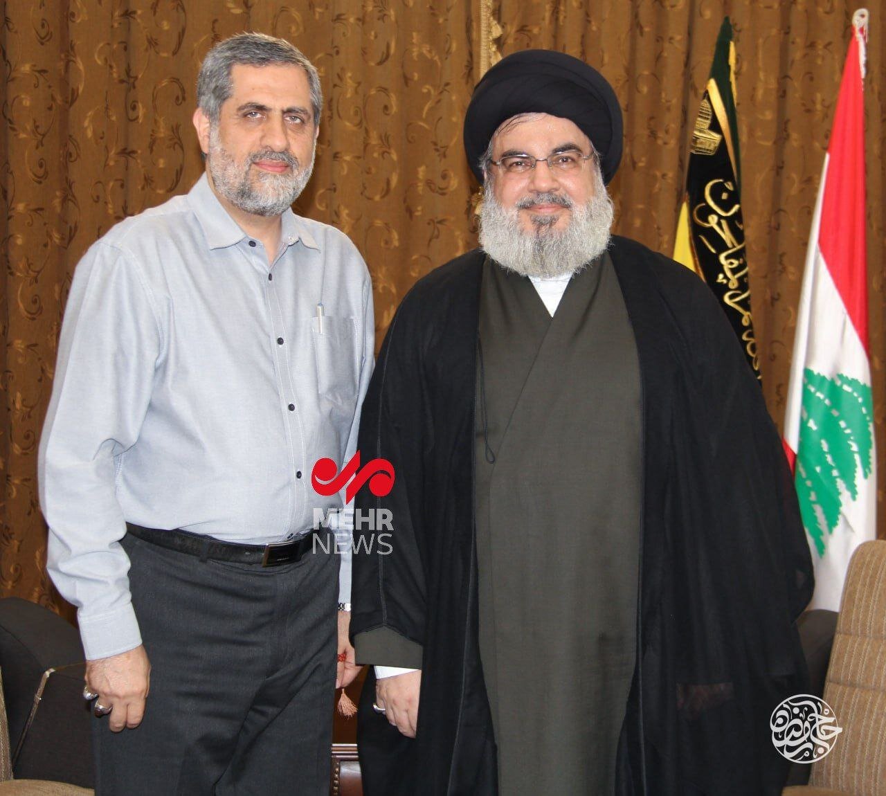 سردار ایزدی و رهبران مقاومت + تصاویر | حاج رمضان در کنار سید حسن نصرالله