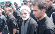 حضور محسنی اژه‌ای در مراسم تشییع پیکر شهدا در تهران | ویدئو