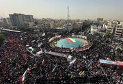 تصاویر هوایی حیرت انگیز از حضور میلیونی مردم هنگام بدرقه سرداران و دانشمندان شهید