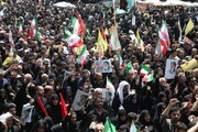 اقامه نماز بر پیکر سردار شهید ربانی، همسر و فرزندش | عکس