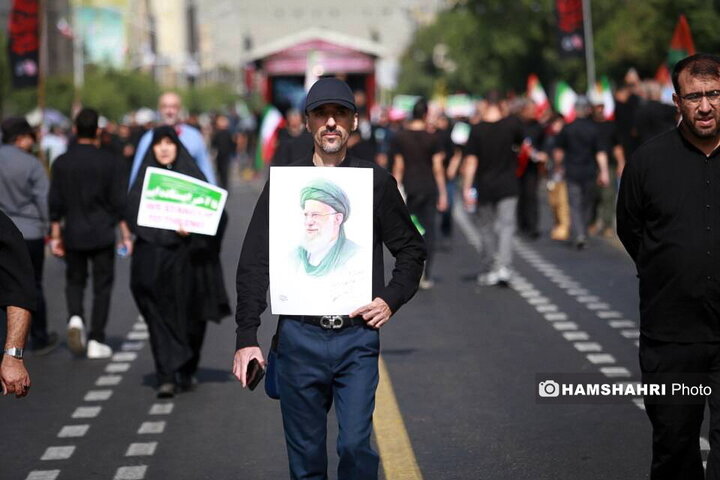 مراسم تشییع پیکر شهدای حمله تروریستی رژیم صهیونیستی در تهران