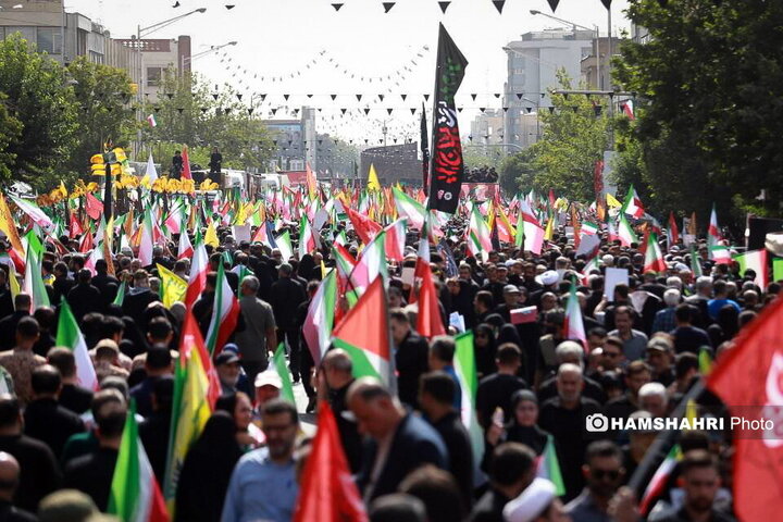 مراسم تشییع پیکر شهدای حمله تروریستی رژیم صهیونیستی در تهران