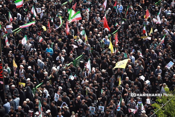 مراسم تشییع پیکر شهدای حمله تروریستی رژیم صهیونیستی در تهران