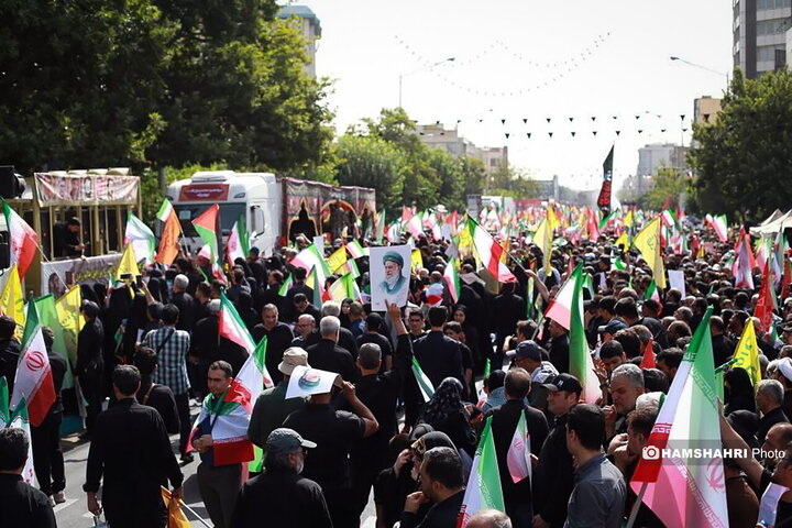 مراسم تشییع پیکر شهدای حمله تروریستی رژیم صهیونیستی در تهران