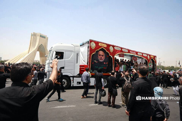 مراسم تشییع پیکر شهدای حمله تروریستی رژیم صهیونیستی در تهران