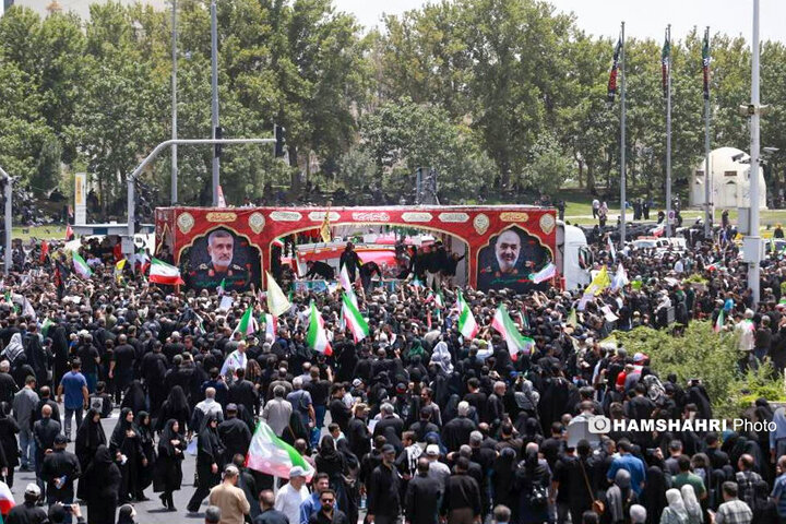مراسم تشییع پیکر شهدای حمله تروریستی رژیم صهیونیستی در تهران