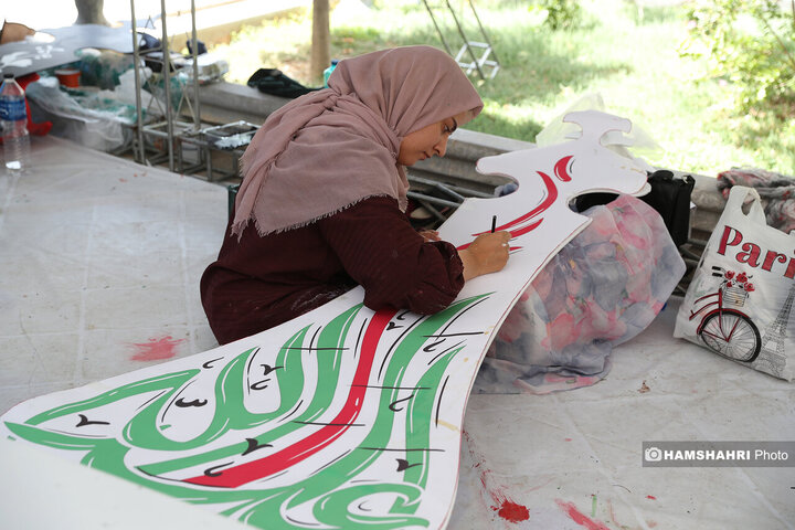 اجرای طرح ورنگ به روی طیغه های علامت عزاداری