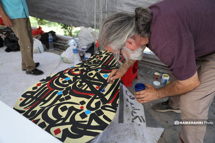 اجرای طرح ورنگ به روی طیغه های علامت عزاداری