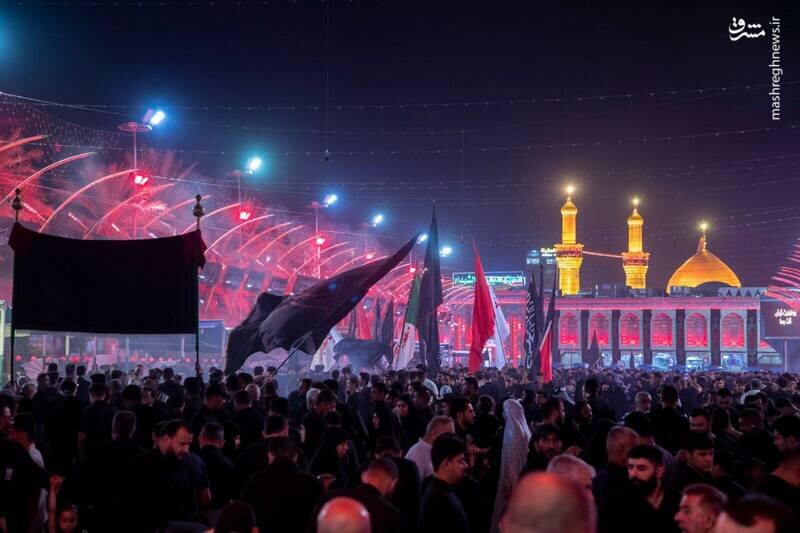 تصویر زیبای هوایی از بین الحرمین در کربلا كربلا