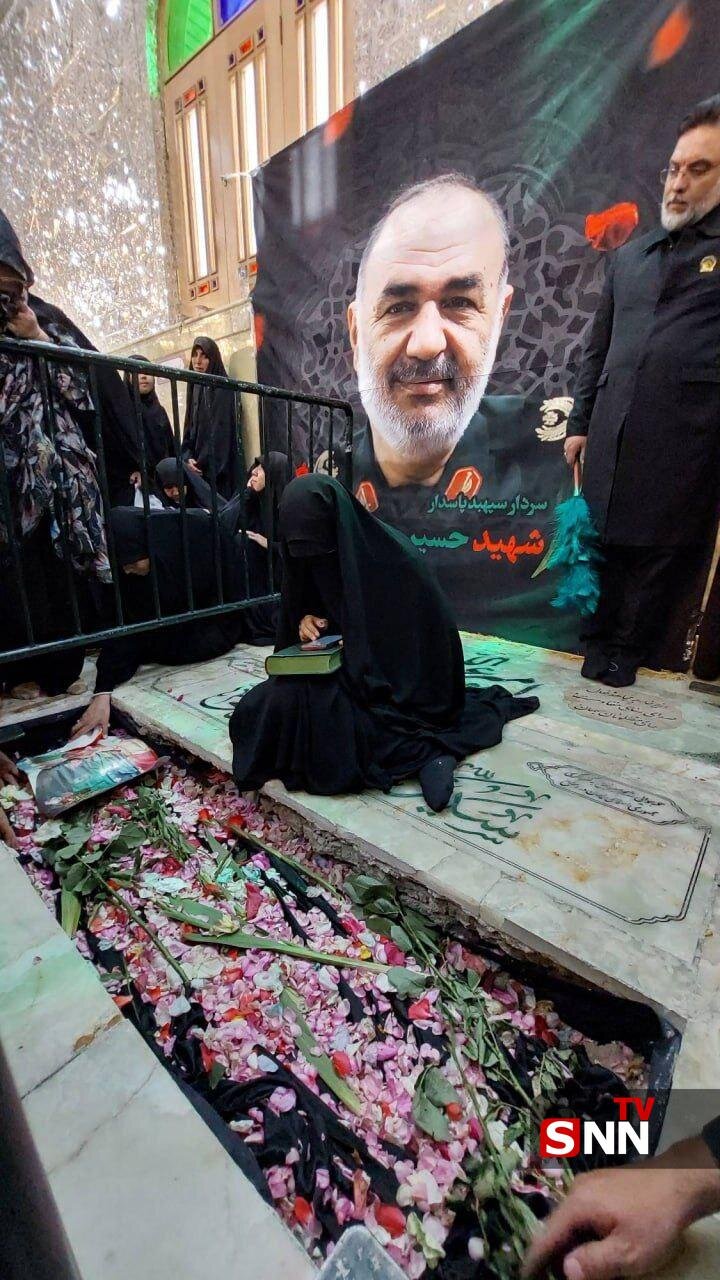 تصاویری از مزار شهید سپهبد سلامی در مصلی حرم شاه عبدالعظیم