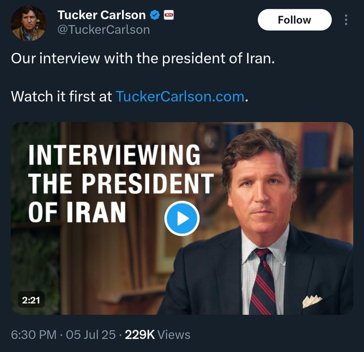 جزئیات گفتگوی مجری مشهور آمریکایی با پزشکیان | کارلسون: احتمالا نمیتوان همه پاسخهای را باور کرد اما...