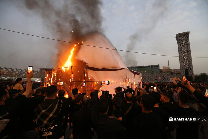 خیمه سوزان عصر عاشورا در میدان امام حسین (ع)