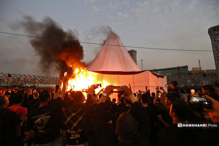 خیمه سوزان عصر عاشورا در میدان امام حسین (ع)